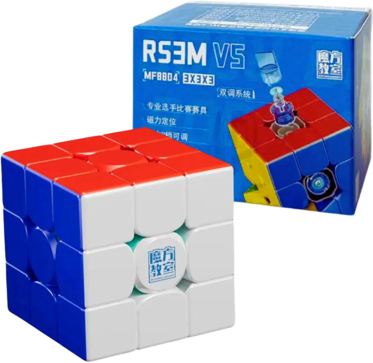 Cuberkart MoYu RS3M V5 3×3 Magnetic Speed Cube – Dual-Adjustment Stickerless Professional Puzzle Cube