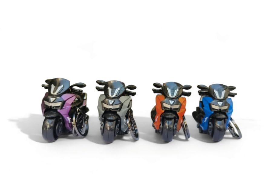 Jumbo Size Pushback Scooty Keyring Set of 2 – Stylish Mini Scooter Keychain for Bike, Car & Keys (Random Colours)
