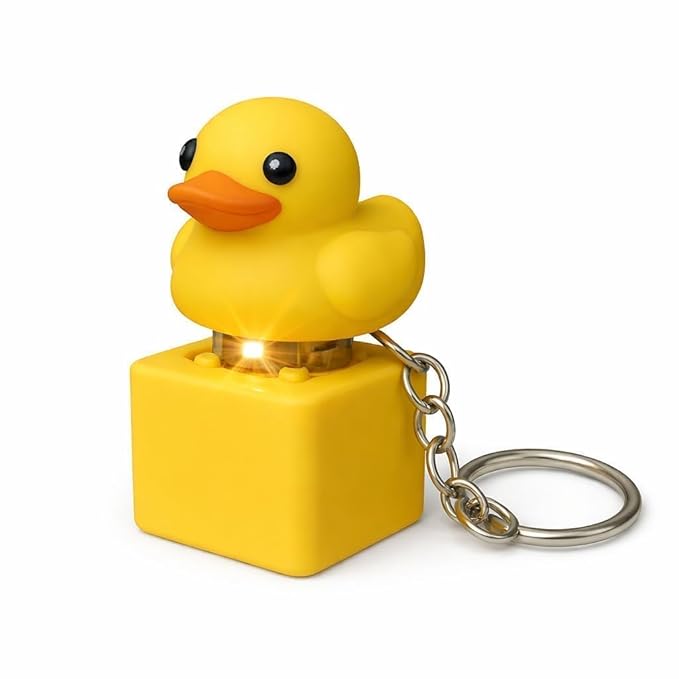 Duck Sound LED Keychain – Cute Animal Key Chain with Light & Funny Sound Stress Relief Toy