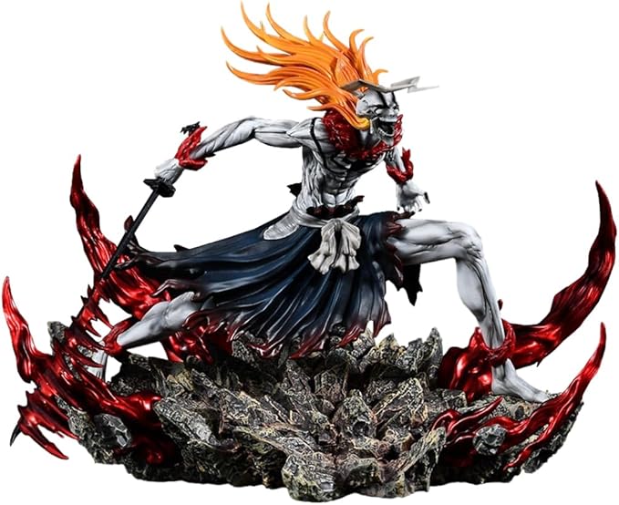 Ichigo Hollow Warrior Statue – Premium Bleach Collectible Action Figure with Display Base