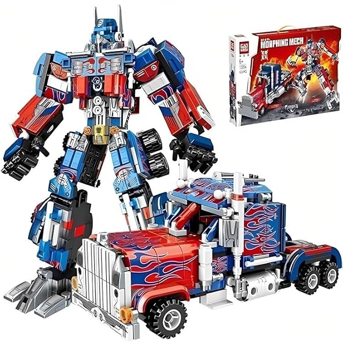 Super Warrior Robot Building Blocks Set – 429 Pieces Transformable Truck Construction Toy