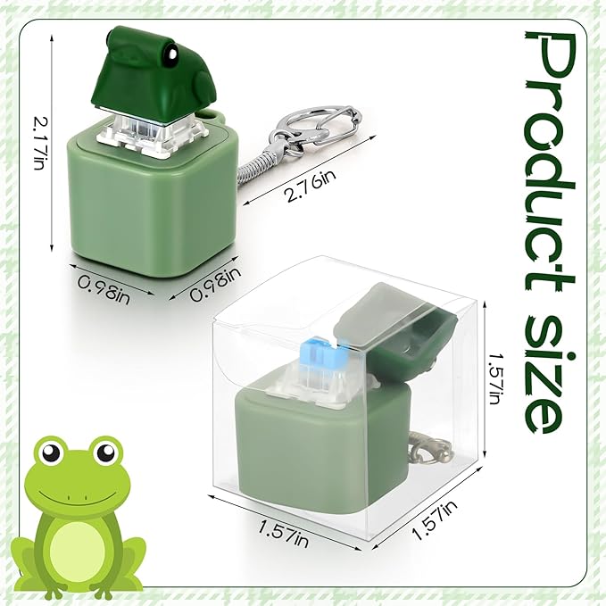 Croaking Frog Keychain – Rechargeable Light & Sound Fidget Toy with LED Effects