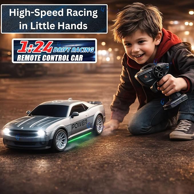 GRAPHENE 1:24 RC Drift Car – 4WD 20 km/h Remote Control Racing Car with LED Lights