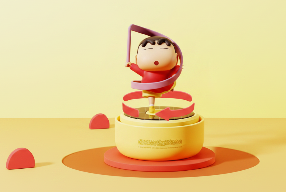 Shinchan Solar Rotating Car Aroma Diffuser – Powered Cartoon Ornament Toy
