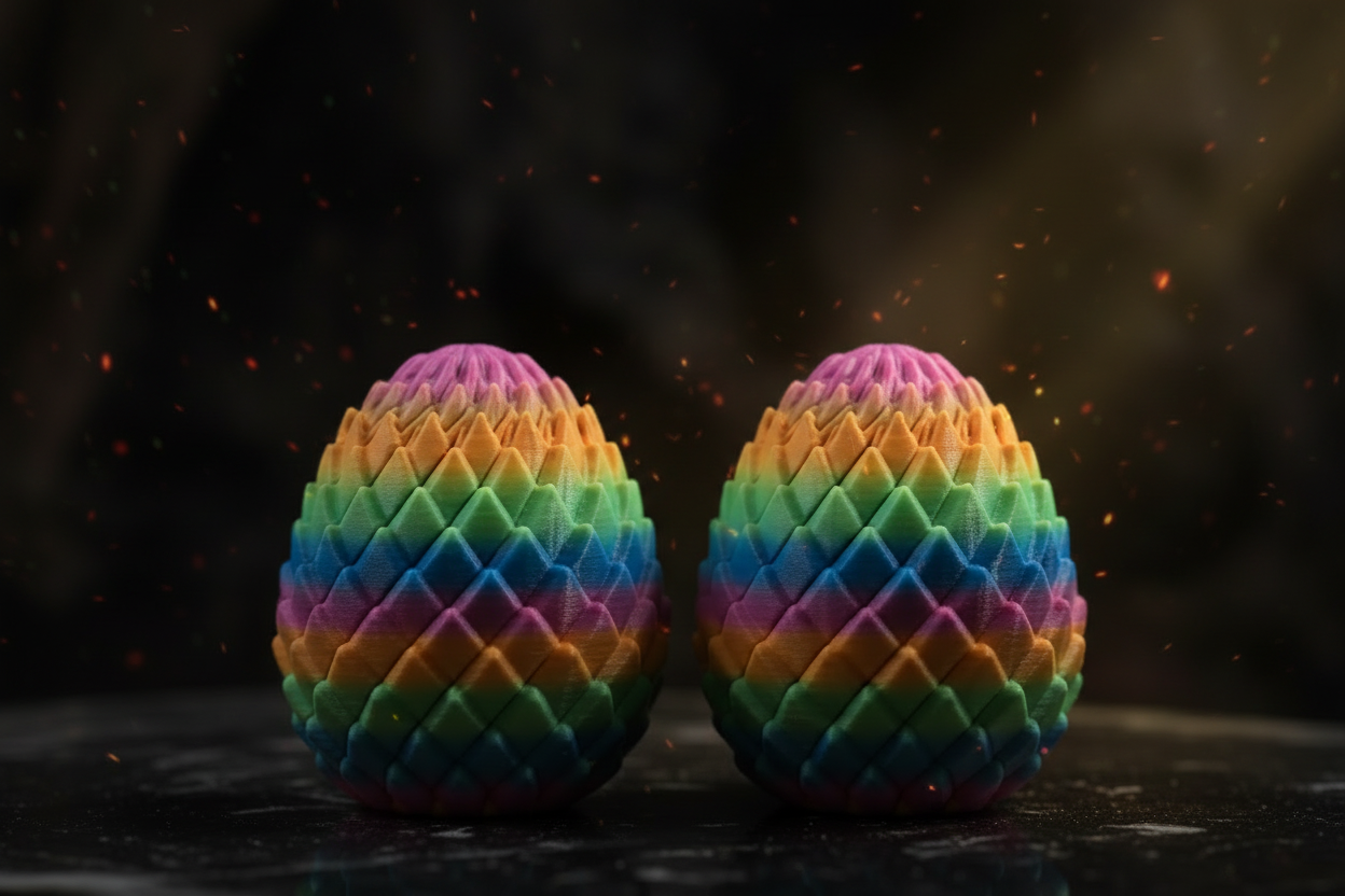 3D Printed Twisty Egg Fidget Toy – Slippery Sensory Stress Relief Easter Toy for Kids & Adults