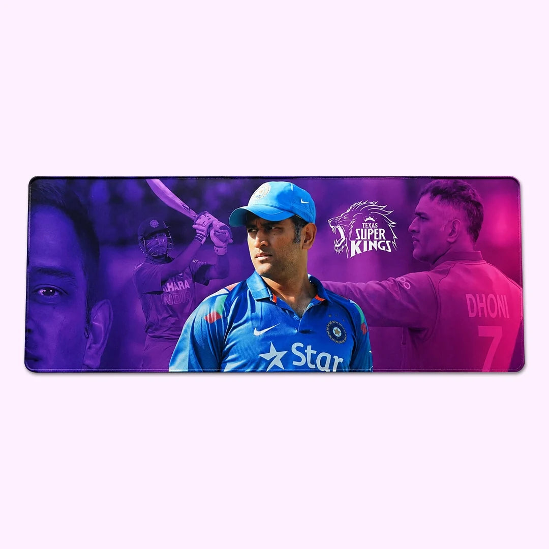 MS Dhoni XXL Gaming Mouse Pad – Large Extended Keyboard & Mouse Desk Mat | Premium Cricket-Themed Non-Slip Mousepad for Gaming, Office & Study