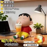 Crayon Shin-chan Tap Head LED Night Light Figure – Rechargeable Warm Light Decorative Lamp