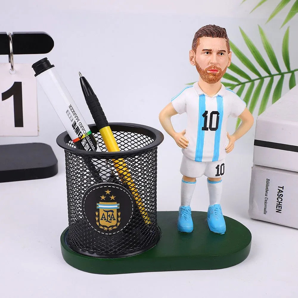Lionel Messi Pen Stand – Premium Standing Desk Organizer with Box