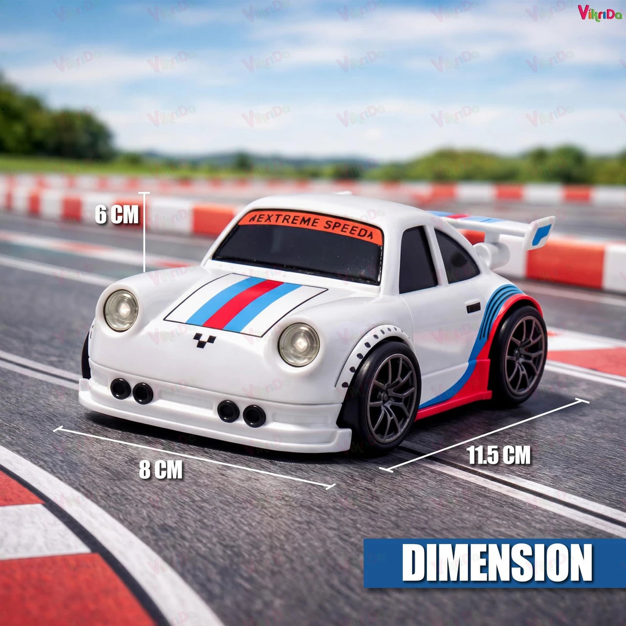 VikriDa Mini Drift RC Car – 2.4GHz Remote Control Stunt Car with LED Lights, Sound & 360° Spin