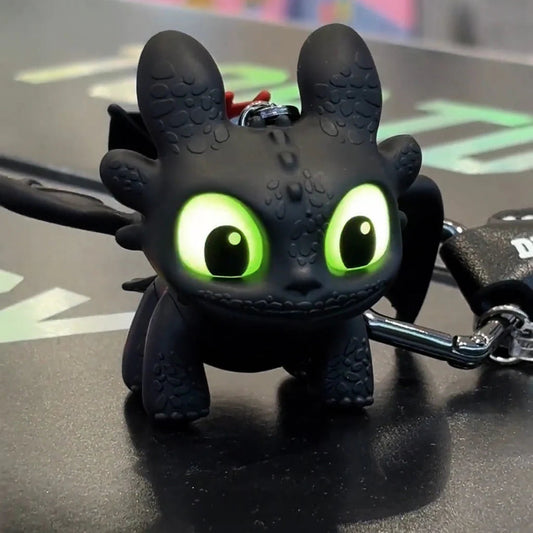Night Fury Mini Dragon Keychain (Limited Edition) ✨ | Glowing Wings Action Toy