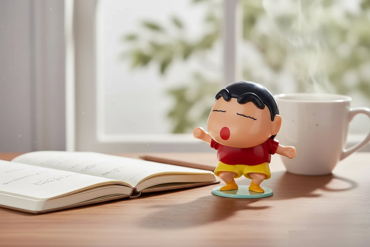 Dancing Shinchan Nodding Head Figure 12cm – Movable Mechanical Anime Toy