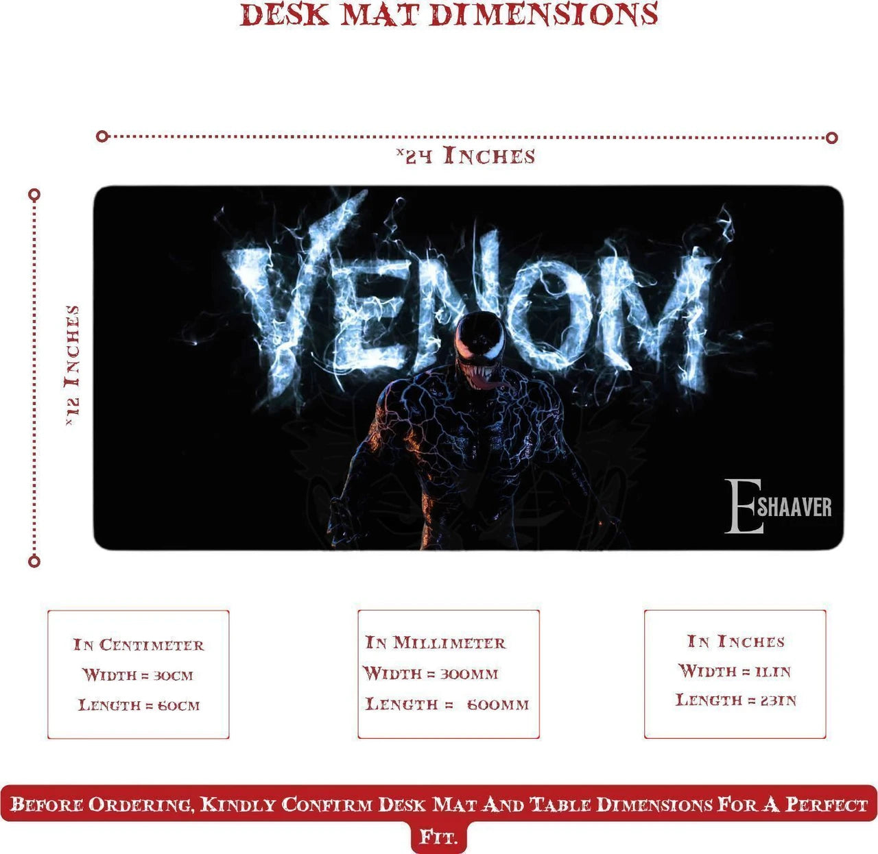 VENOM035 Non-Slip Mouse Pad – Premium Venom Gaming Mousepad | Multicolor Desk Mat for Gaming, Office & Study