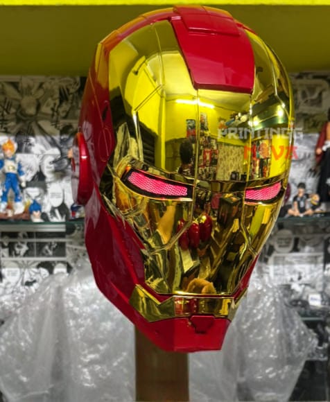 Iron Man LED Helmet Mask with Voice Control & Touch Sensor – Automatic Opening Faceplate | Rechargeable Type-C Cosplay Helmet