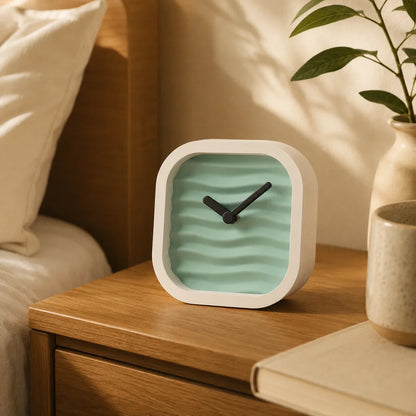 Wavy Desk Clock – Modern Analog Table Clock for Office Desk, Study Table & Home Décor