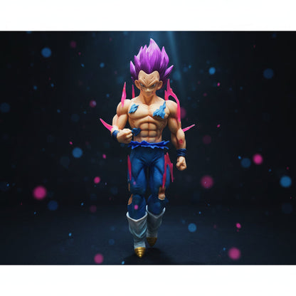 Vegeta Purple Hair Battle Damaged Figure – 20cm Transparent Base Dragon Ball Collector Edition