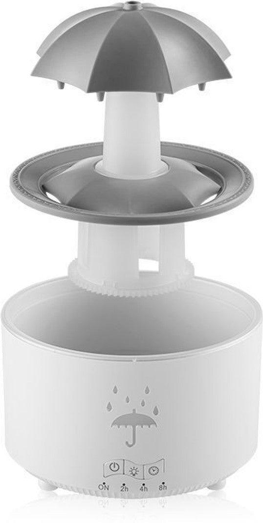 Umbrella Raindrop Air Humidifier – Portable USB Mist Humidifier with Rainfall Effect (White)