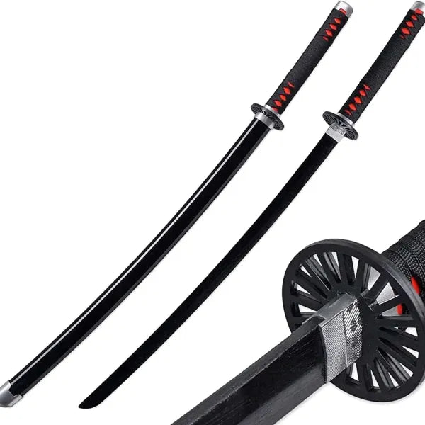 Demon Slayer Tanjiro Black Wooden Katana – 104cm Anime Cosplay Sword