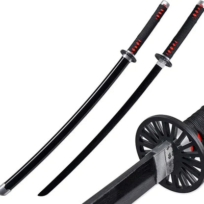 Demon Slayer Tanjiro Black Wooden Katana – 104cm Anime Cosplay Sword