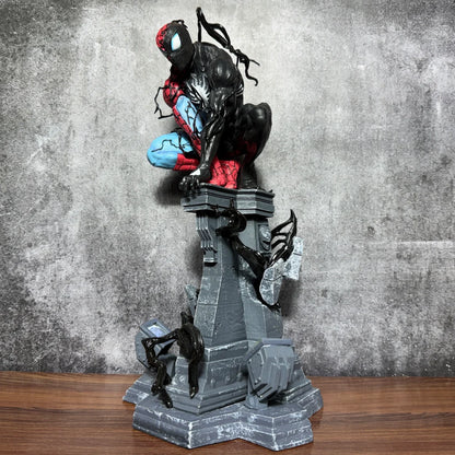 Marvel Symbiotic Spider-Man x Venom LED Action Figure – 38cm Premium PVC Collectible Statue | Light-Up Superhero Display Figure