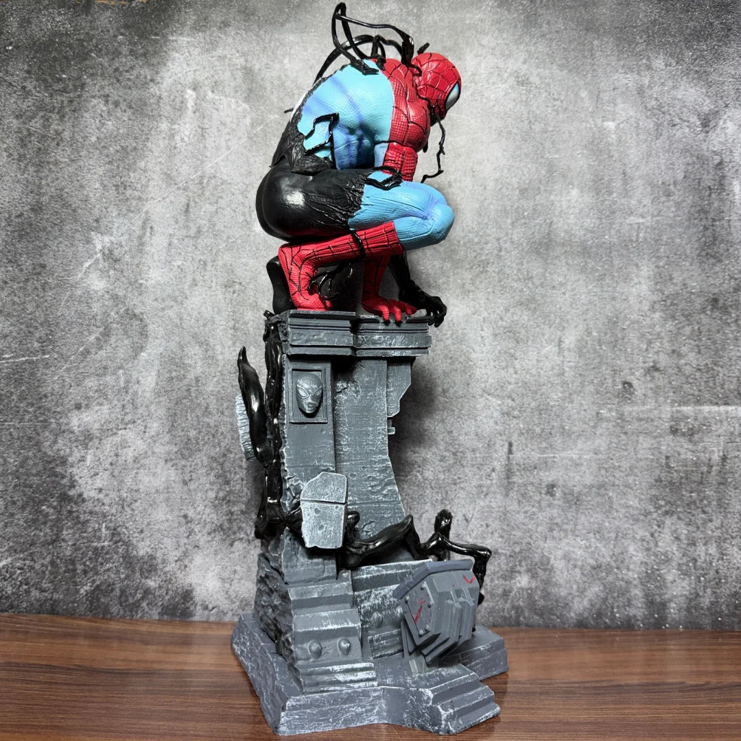 Marvel Symbiotic Spider-Man x Venom LED Action Figure – 38cm Premium PVC Collectible Statue | Light-Up Superhero Display Figure