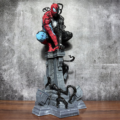 Marvel Symbiotic Spider-Man x Venom LED Action Figure – 38cm Premium PVC Collectible Statue | Light-Up Superhero Display Figure