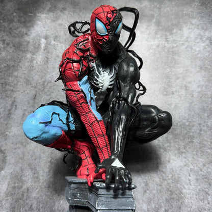 Marvel Symbiotic Spider-Man x Venom LED Action Figure – 38cm Premium PVC Collectible Statue | Light-Up Superhero Display Figure