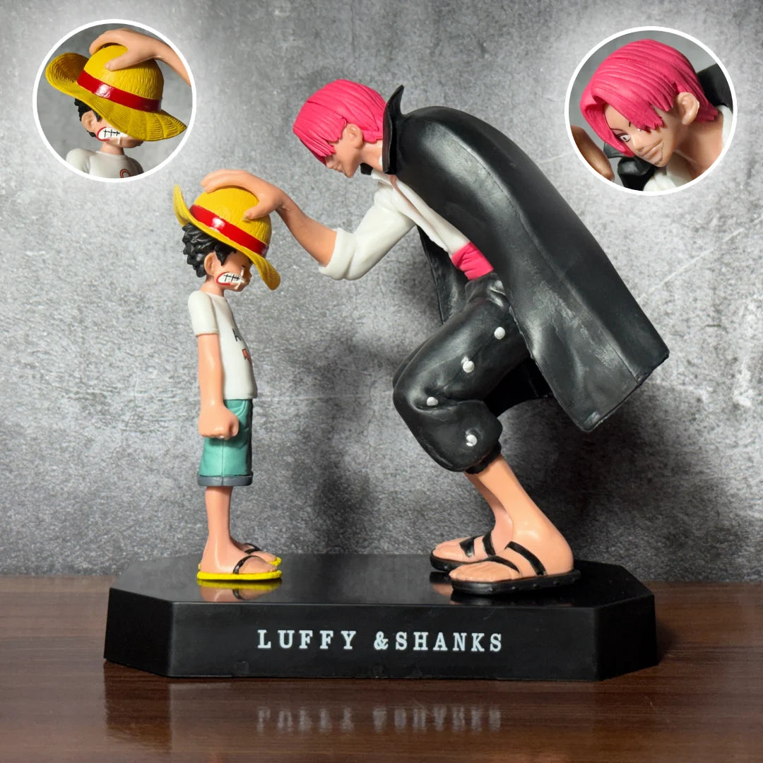 One Piece Luffy & Shanks Iconic Farewell Scene Action Figure – 19cm Premium PVC Collectible Diorama Statue | Anime Display Figure