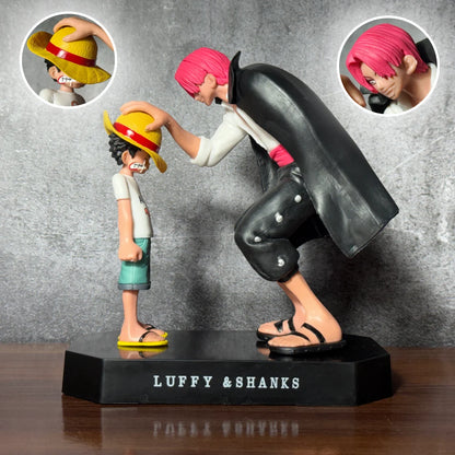 One Piece Luffy & Shanks Iconic Farewell Scene Action Figure – 19cm Premium PVC Collectible Diorama Statue | Anime Display Figure
