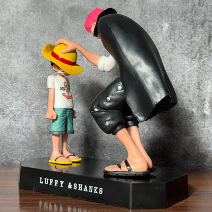 One Piece Luffy & Shanks Iconic Farewell Scene Action Figure – 19cm Premium PVC Collectible Diorama Statue | Anime Display Figure