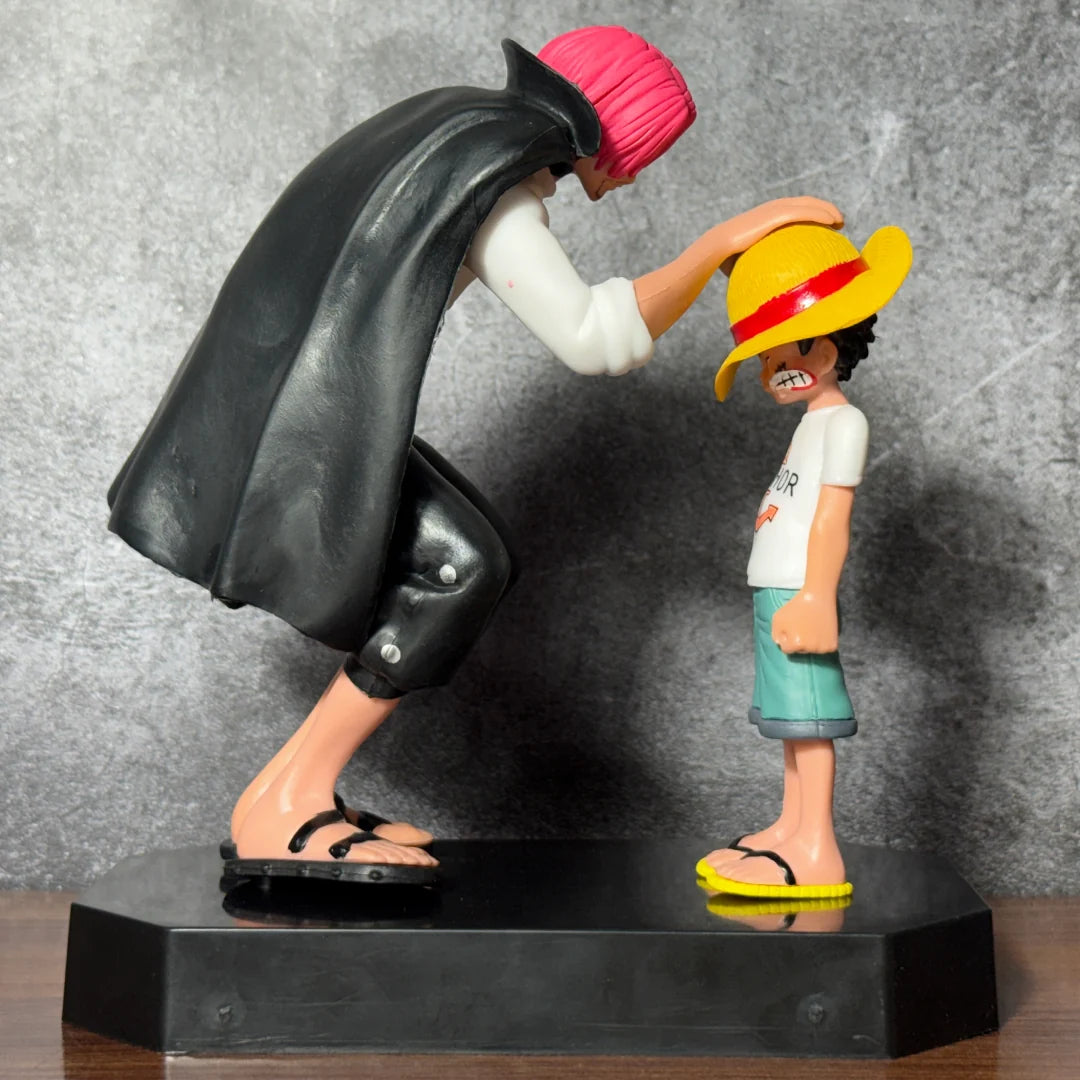 One Piece Luffy & Shanks Iconic Farewell Scene Action Figure – 19cm Premium PVC Collectible Diorama Statue | Anime Display Figure