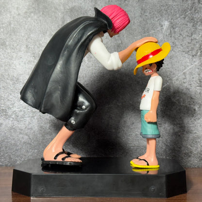 One Piece Luffy & Shanks Iconic Farewell Scene Action Figure – 19cm Premium PVC Collectible Diorama Statue | Anime Display Figure