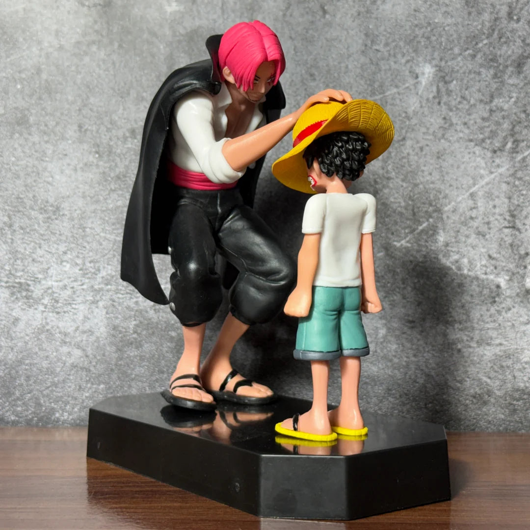 One Piece Luffy & Shanks Iconic Farewell Scene Action Figure – 19cm Premium PVC Collectible Diorama Statue | Anime Display Figure