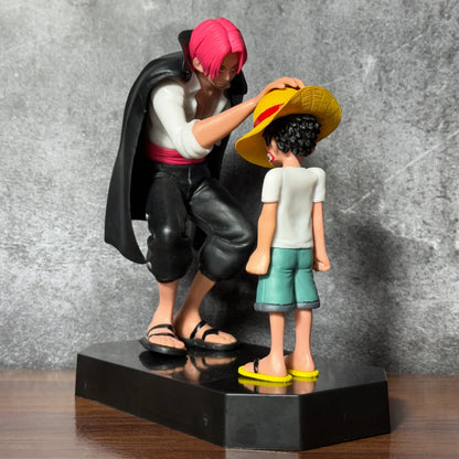 One Piece Luffy & Shanks Iconic Farewell Scene Action Figure – 19cm Premium PVC Collectible Diorama Statue | Anime Display Figure