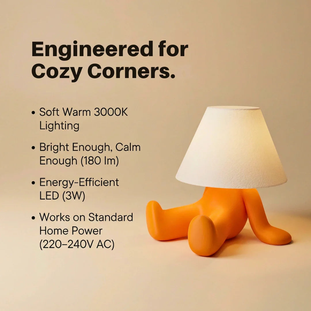 Lumi Lazy Lamp – Cute Ambient LED Desk Lamp for Bedroom, Study Table & Nightstand Décor