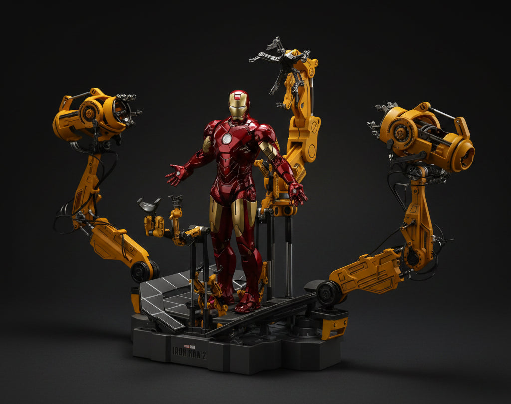 Iron Man MK4 Suit-Up Gantry Action Figure | Marvel Premium Collector Edition ✨