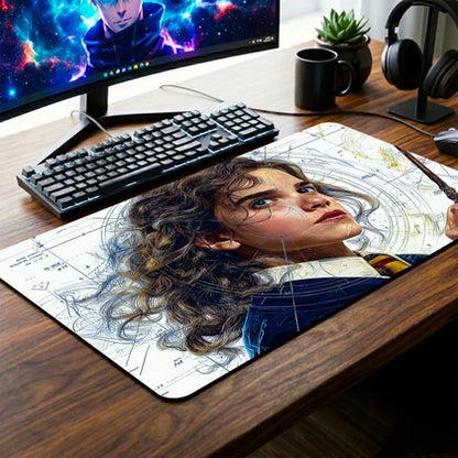 Hermione Granger Desk Mat – Premium Harry Potter Gaming Mouse Pad | Extended Desk Pad with Non-Slip Base for Gaming, Office & Study
