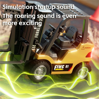 Engineering RC Forklift Truck – 2.4GHz Alloy Vehicle with LED Lights & Sound Remote & App Control