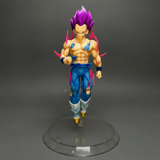 Vegeta Purple Hair Battle Damaged Figure – 20cm Transparent Base Dragon Ball Collector Edition