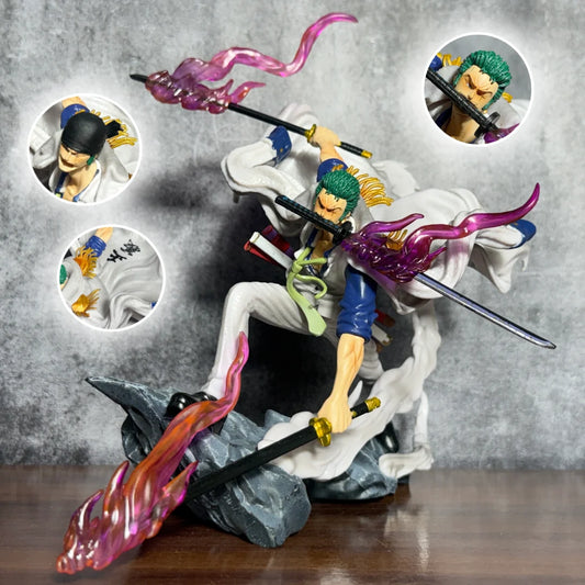Roronoa Zoro Three-Sword Style Marine Admiral Suit Premium PVC Action Figure – One Piece Collectible Anime Statue