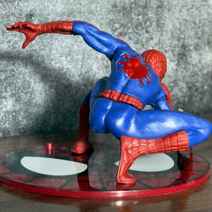 Marvel Comics Spider-Man Classic Suit Wall-Crawler Action Figure – Premium PVC Crouching Collectible Statue for Desk, Shelf & Display