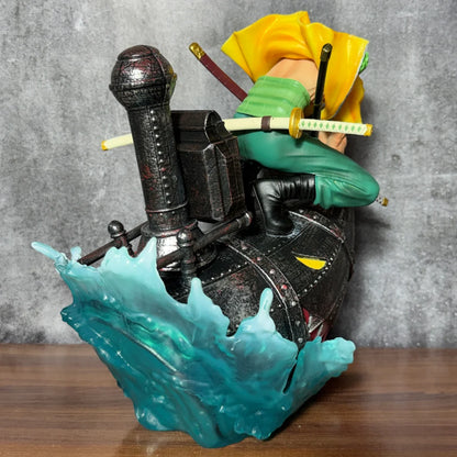 One Piece Roronoa Zoro Wano Arc Riding Rocket Man Diorama Statue – 27cm Premium Limited Edition PVC Action Figure Collectible