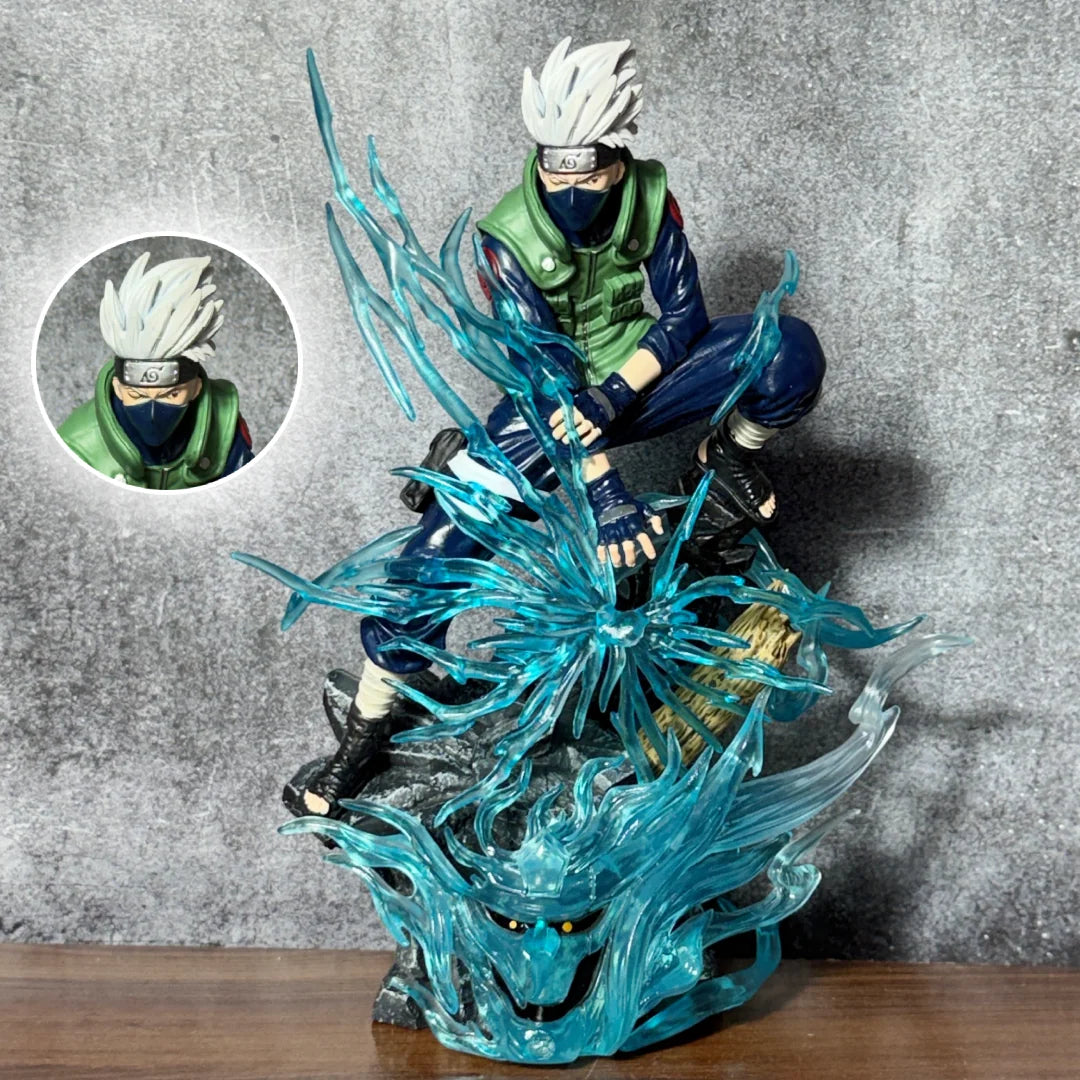 Naruto Shippuden Kakashi Hatake Chidori Lightning Blade Action Figure – 24cm Premium PVC Collectible Statue | Anime Display Figure for Desk, Shelf & Home Decor