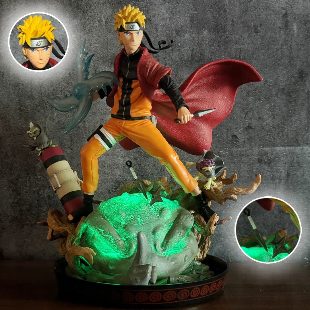 Naruto Shippuden Sage Mode Naruto with LED Gamabunta Summoning Diorama Statue – 30cm Premium PVC Action Figure Collectible