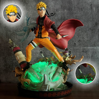 Naruto Shippuden Sage Mode Naruto with LED Gamabunta Summoning Diorama Statue – 30cm Premium PVC Action Figure Collectible
