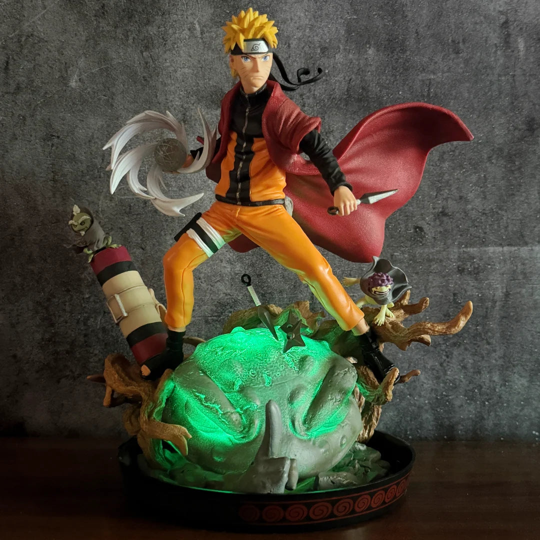 Naruto Shippuden Sage Mode Naruto with LED Gamabunta Summoning Diorama Statue – 30cm Premium PVC Action Figure Collectible