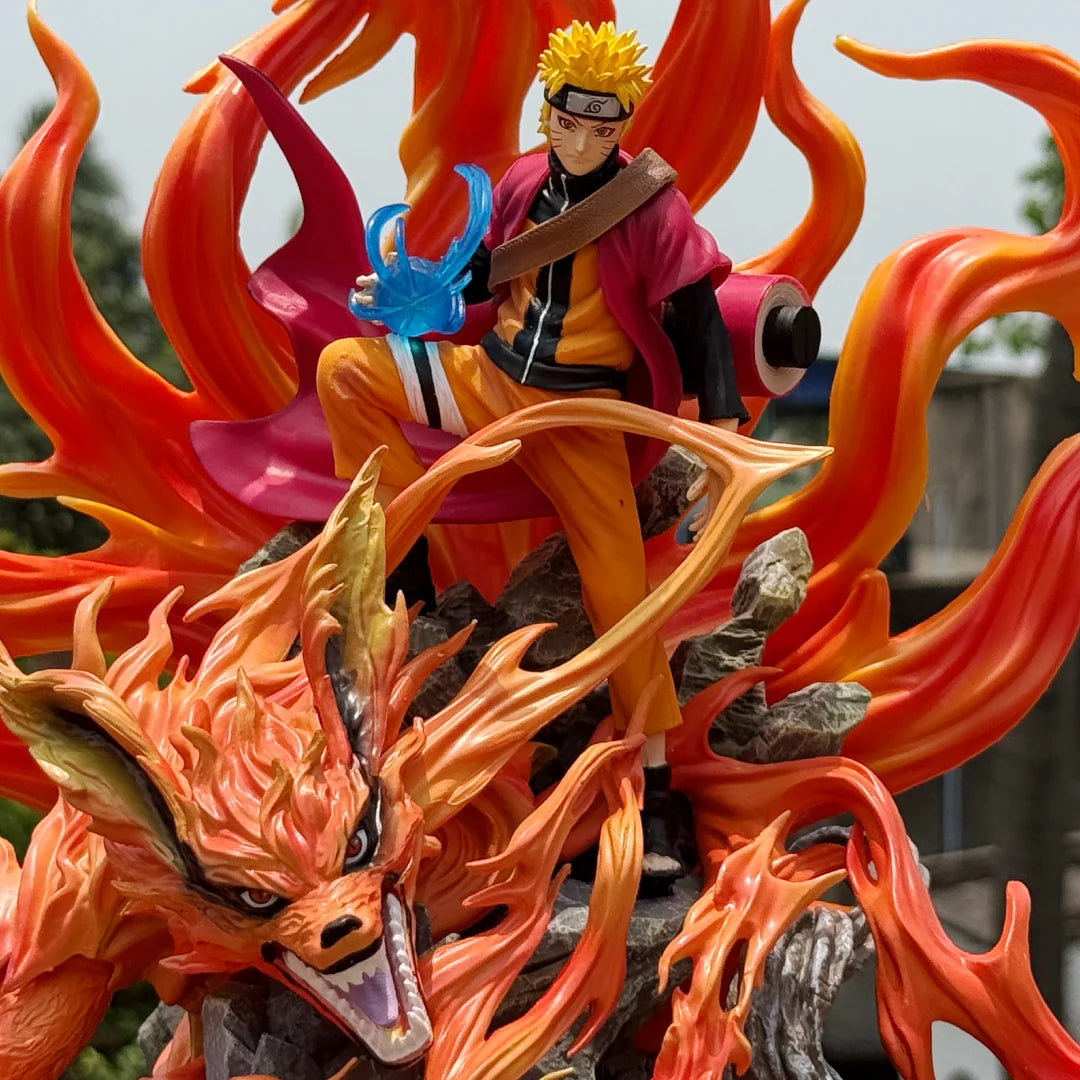 Naruto Uzumaki Sage Mode & Kurama Nine-Tails Link Massive Rasengan Battle Diorama Statue – 45cm Premium PVC Limited Edition Anime Collectible