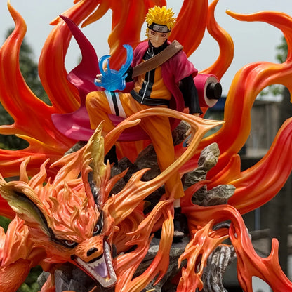 Naruto Uzumaki Sage Mode & Kurama Nine-Tails Link Massive Rasengan Battle Diorama Statue – 45cm Premium PVC Limited Edition Anime Collectible