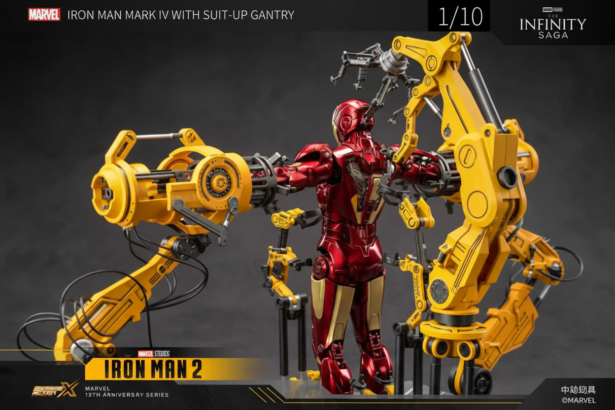 Iron Man MK4 Suit-Up Gantry Action Figure | Marvel Premium Collector Edition ✨