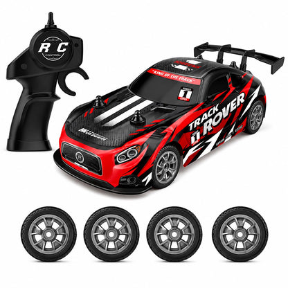 High-Speed Drift RC Racing Car with Extra Tires & Traffic Cones – Remote Control Drift Car (Multicolor)