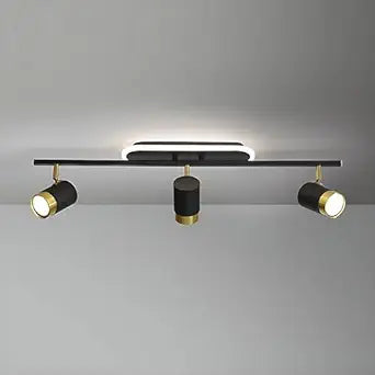 3-Light LED Ceiling Spotlight – Black & Gold Adjustable Ceiling Light with 3CCT (Warm, Natural & Cool White)